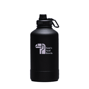 Promotional product carousel: Image 10 - Absorption Bottle in black with 'Sam's Acai Bowls' branding. Click to view more branded promotional products.