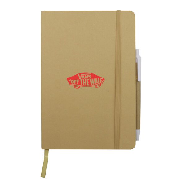 The Rio Grande Eco Notebook wth Vans branding on front cover. Click here for more custom branded notebook options.