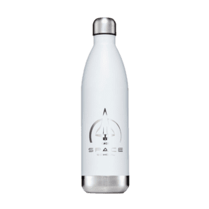 Classic 1L Water Bottle in White with company branding. Click here for more custom branded water bottle options.